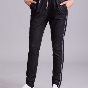 Wholesale Dark grey trousers with straps and stripes