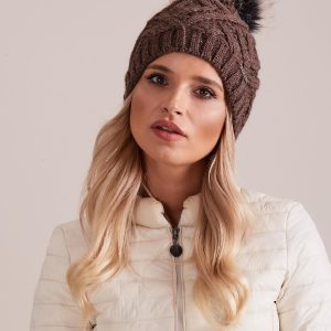 Wholesale Brown insulated cap with braid weaves