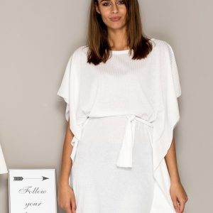 Wholesale Ecru ribbed tunic with binding