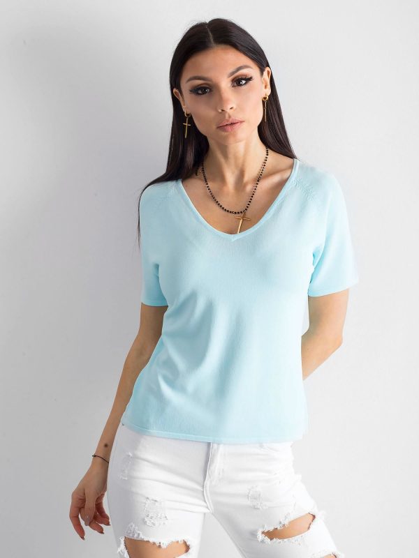 Wholesale Mint blouse with triangular neckline