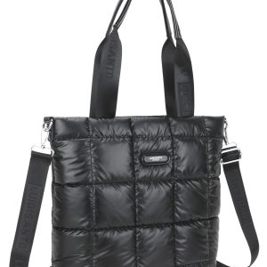 Wholesale LUIGISANTO black quilted shopper bag