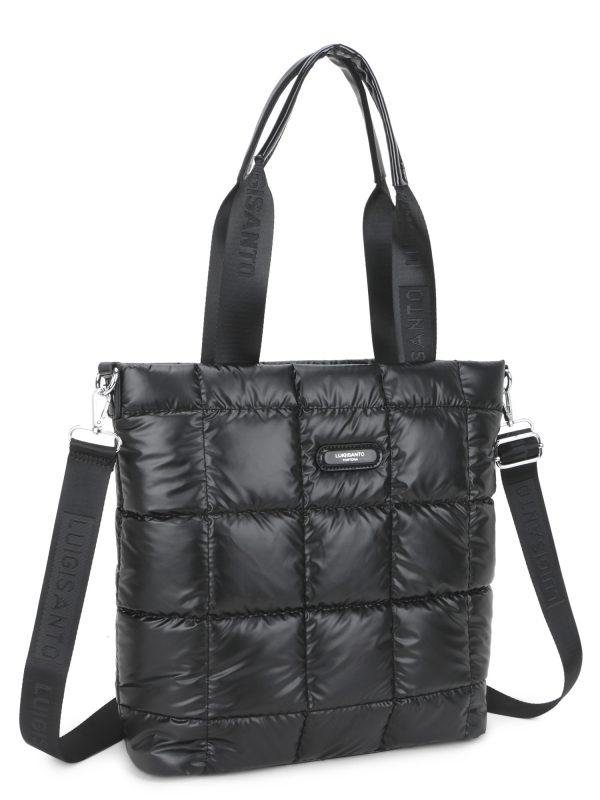 Wholesale LUIGISANTO black quilted shopper bag