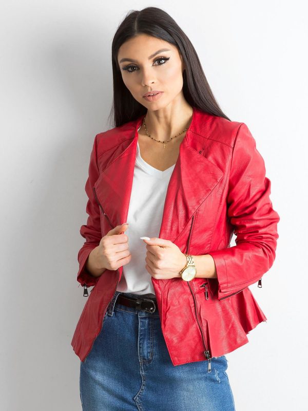 Wholesale Red leatherette jacket