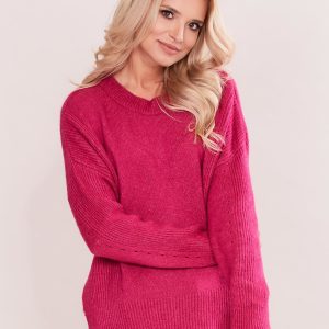 Wholesale Pink asymmetrical sweater