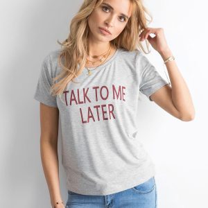 Wholesale Women's T-shirt with grey inscription