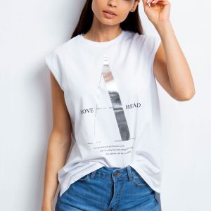 Wholesale White top with text print