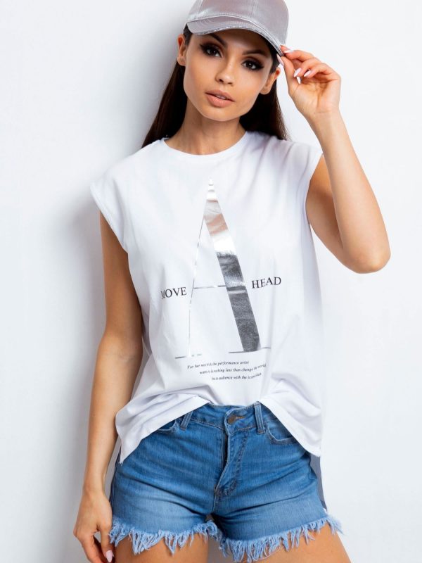 Wholesale White top with text print