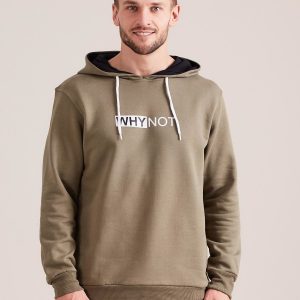 Wholesale Khaki sweatshirt for man with hoodie