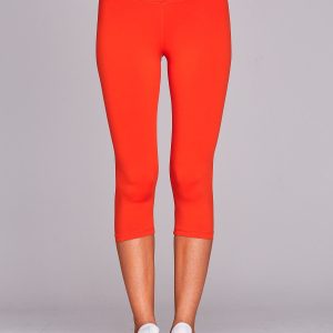 Wholesale Short Thin Sports Leggings Dark Orange