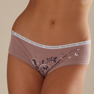 Wholesale Dark beige print shorts panties