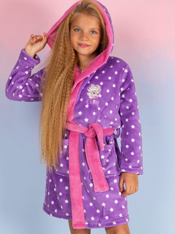 Wholesale Purple bathrobe for girl FROZEN