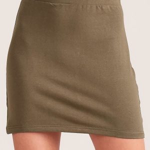 Wholesale Khaki sweatshirt mini skirt