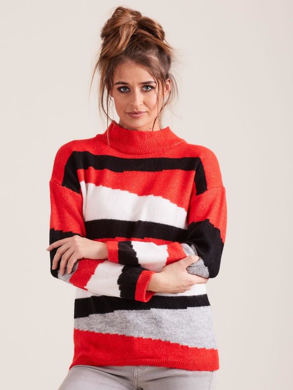 Wholesale Red Patterned Sweater