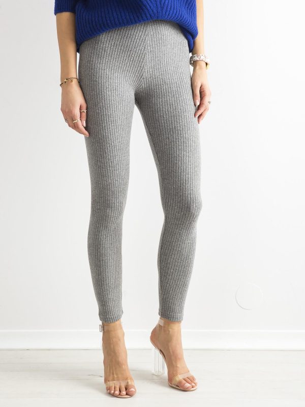 Wholesale Grey soft high waist stripe leggings