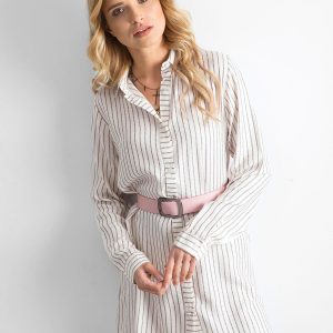 Wholesale Ecru striped dress