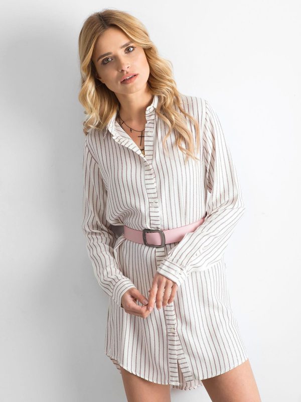 Wholesale Ecru striped dress