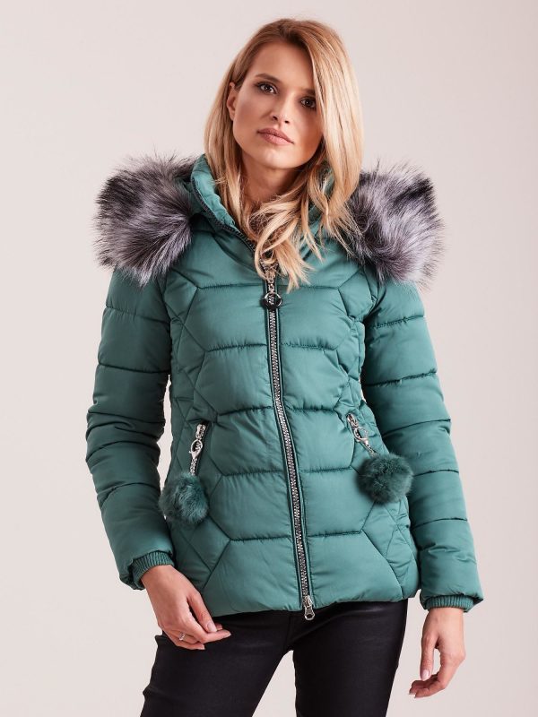 Wholesale Green down jacket with hood