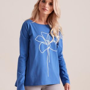 Wholesale Long sleeve blouse light blue