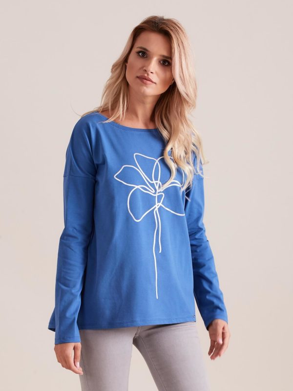 Wholesale Long sleeve blouse light blue