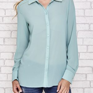 Wholesale Mint mist shirt with decorative trim