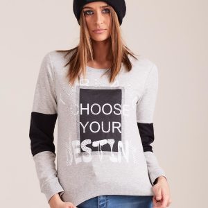 Wholesale Grey sweatshirt with print