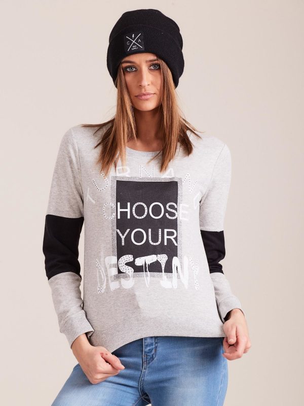 Wholesale Grey sweatshirt with print