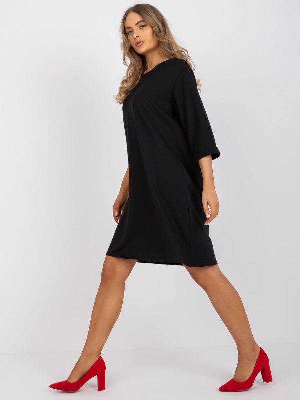 Wholesale Black Simple Cotton Casual Dress