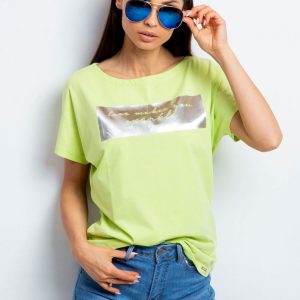 Wholesale Lime T-shirt with glossy print