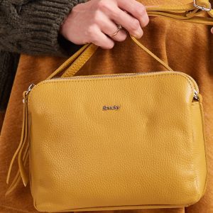 Wholesale Yellow Genuine Leather Messenger