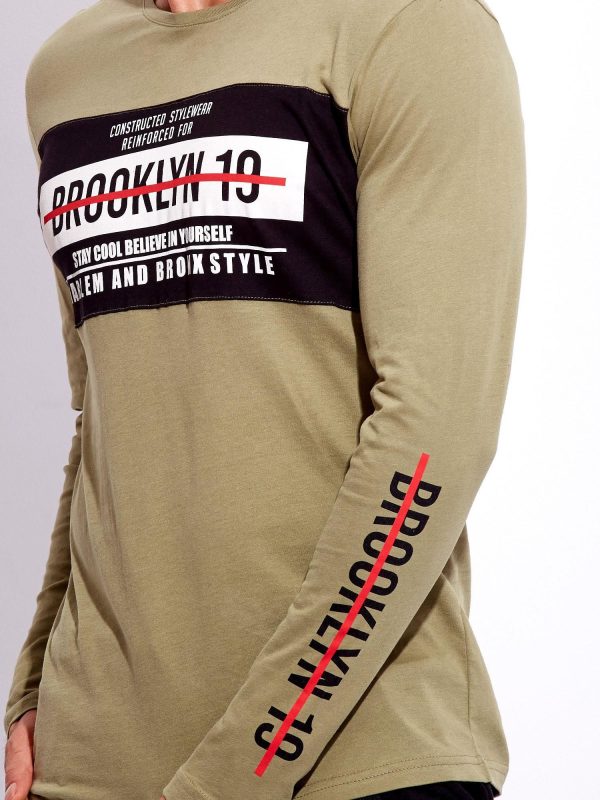 Wholesale Khaki longsleeve for a man with subtitles