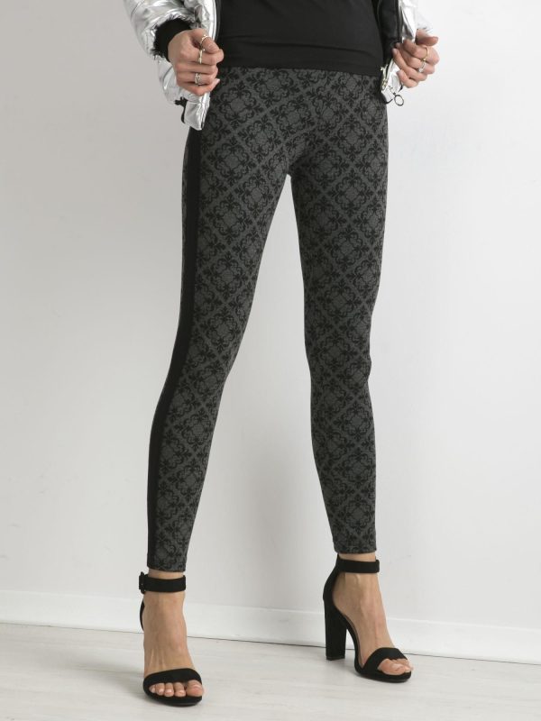 Wholesale Grey Ladies Patterned Leggings