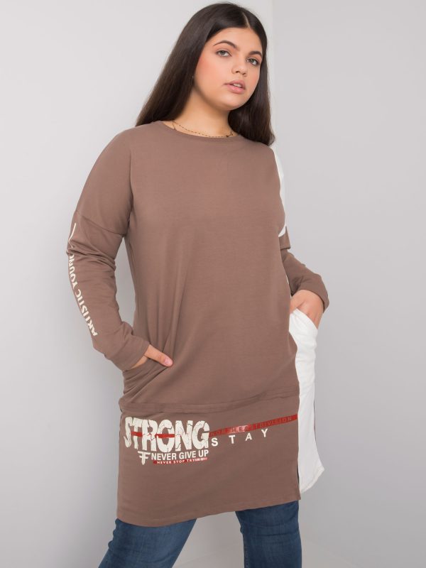 Wholesale Brown cotton tunic plus size Eleasha