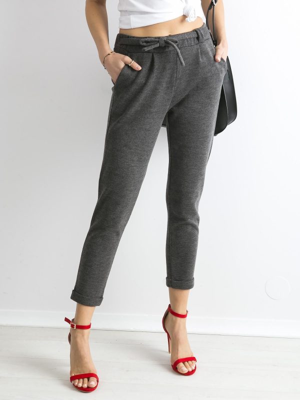 Wholesale Dark Grey Pants with Belt