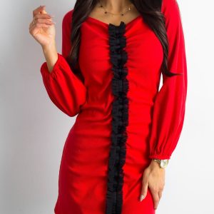 Wholesale BY O LA LA Red Ribbed Dress