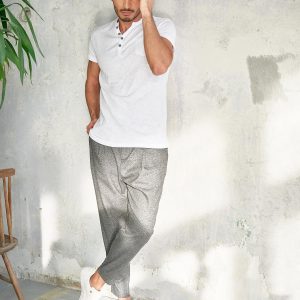 Wholesale Men's white t-shirt with buttons