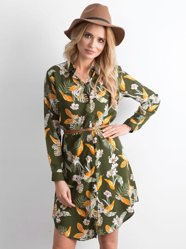 Wholesale Khaki floral dress