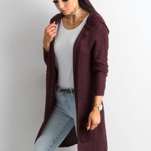 Wholesale Purple Long Knitted Sweater