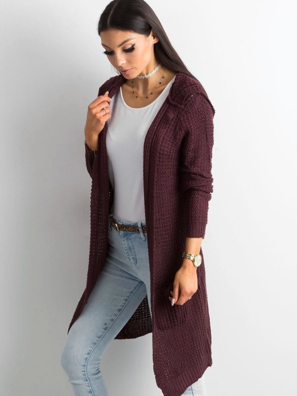 Wholesale Purple Long Knitted Sweater