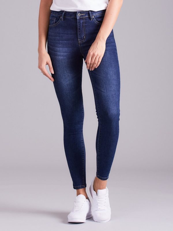 Wholesale Blue denim tube pants