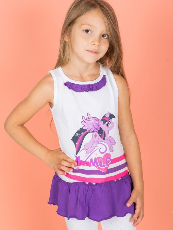 Wholesale White and purple tunic for girl MY LITTLE PONY