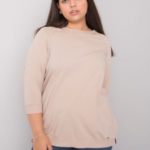 Wholesale Emma Cotton Plus Size Light Beige Blouse