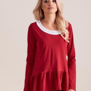 Wholesale Burgundy blouse with a basque