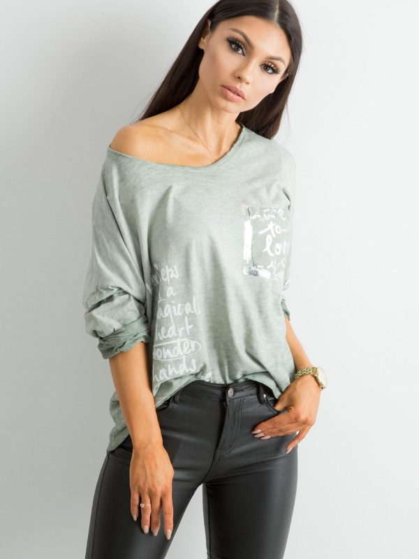 Wholesale Khaki Women's Loose Blouse