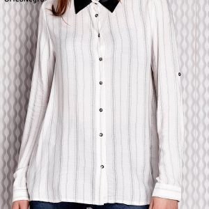 Wholesale Shirt with stripes with leather inserts white