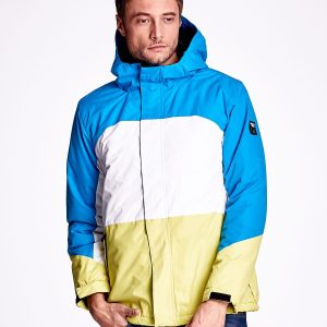 Wholesale Men's blue jacket with colorful FUNK N SOUL modules