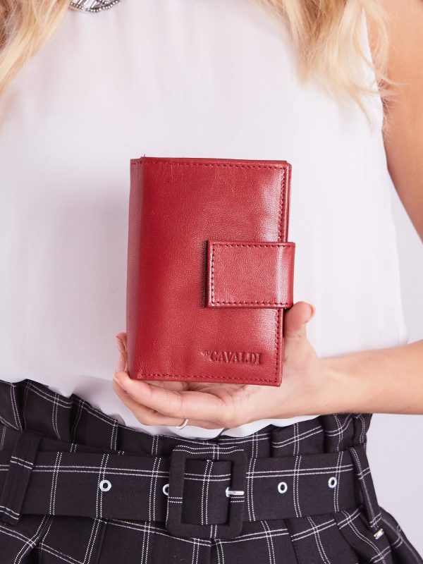 Wholesale Women's Red Leather Wallet with Flip