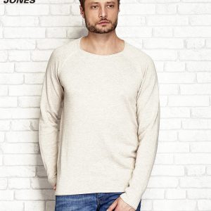 Wholesale Beige smooth men's sweater