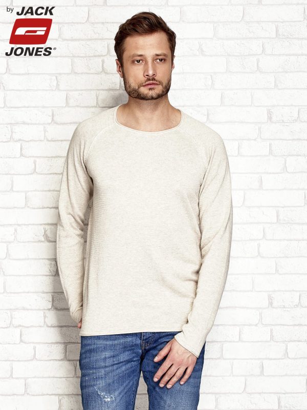 Wholesale Beige smooth men's sweater