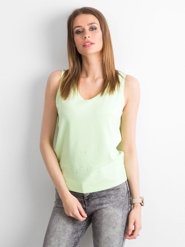 Wholesale Green V-neck top