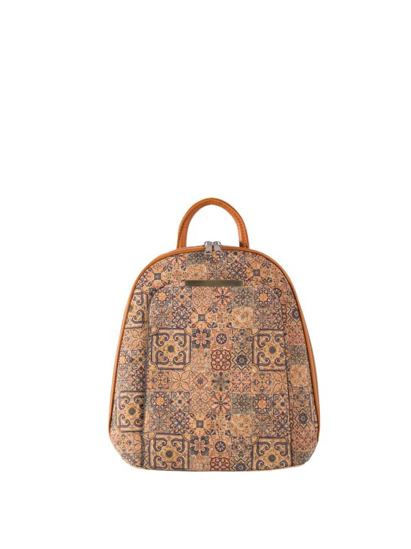 Wholesale Light Blue Patterned Cork Backpack